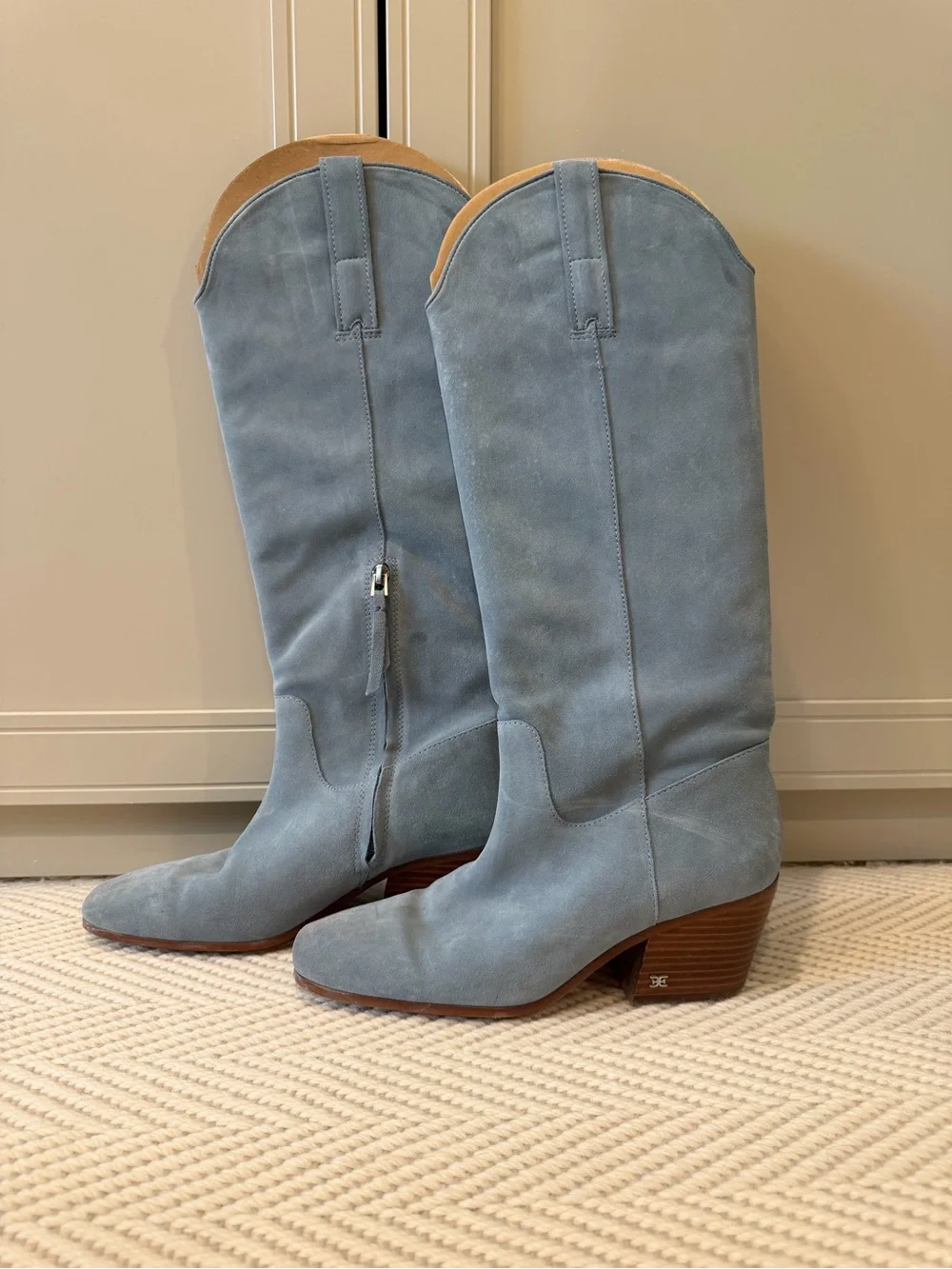 Sam Edelman Blue Suede Knee-High Boots